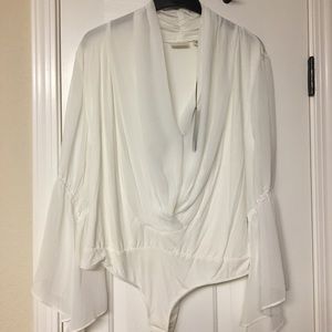 Eva Mendes Foley sleeve blouse